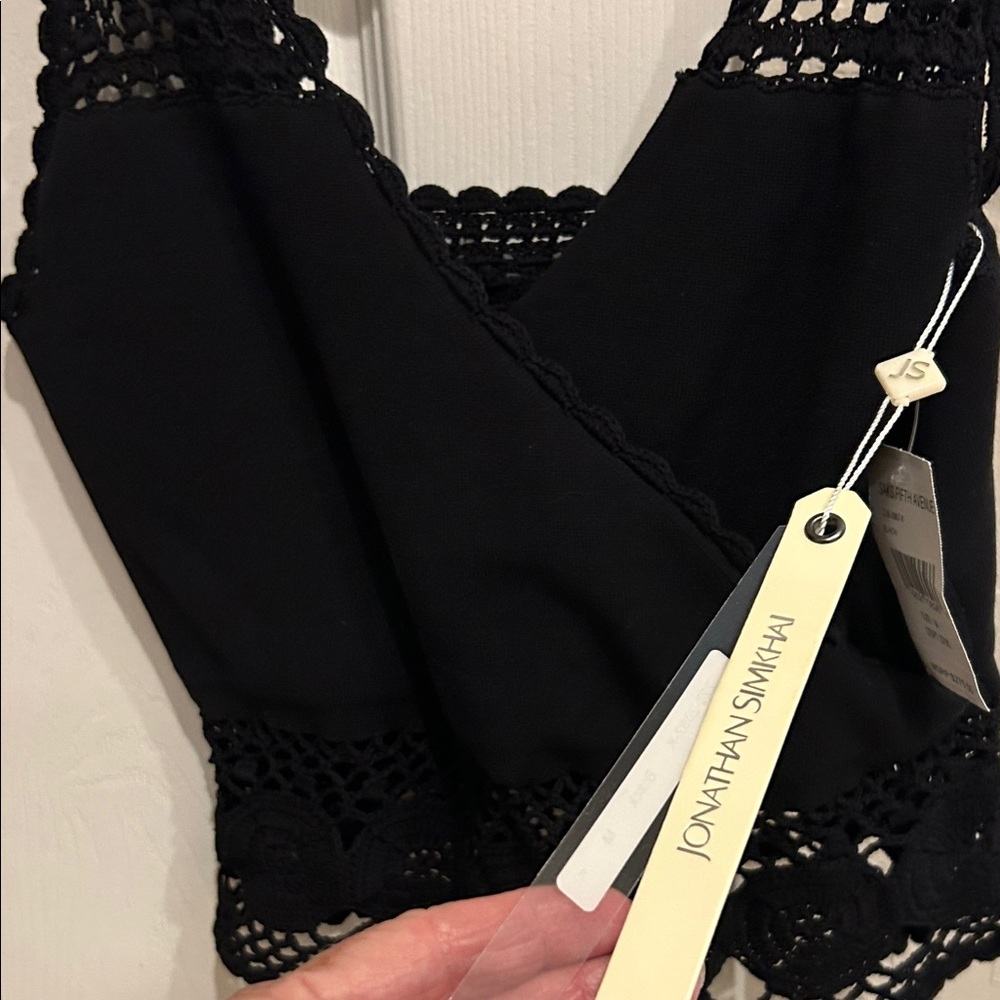Jonathan Simkhai Black Crochet Detail Top